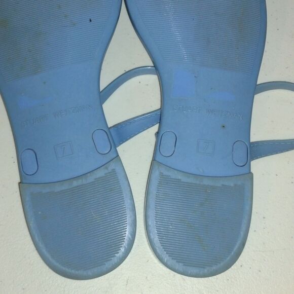 STUART Weitzman Blue Rubber Sandals size 7 - Picture 4 of 12